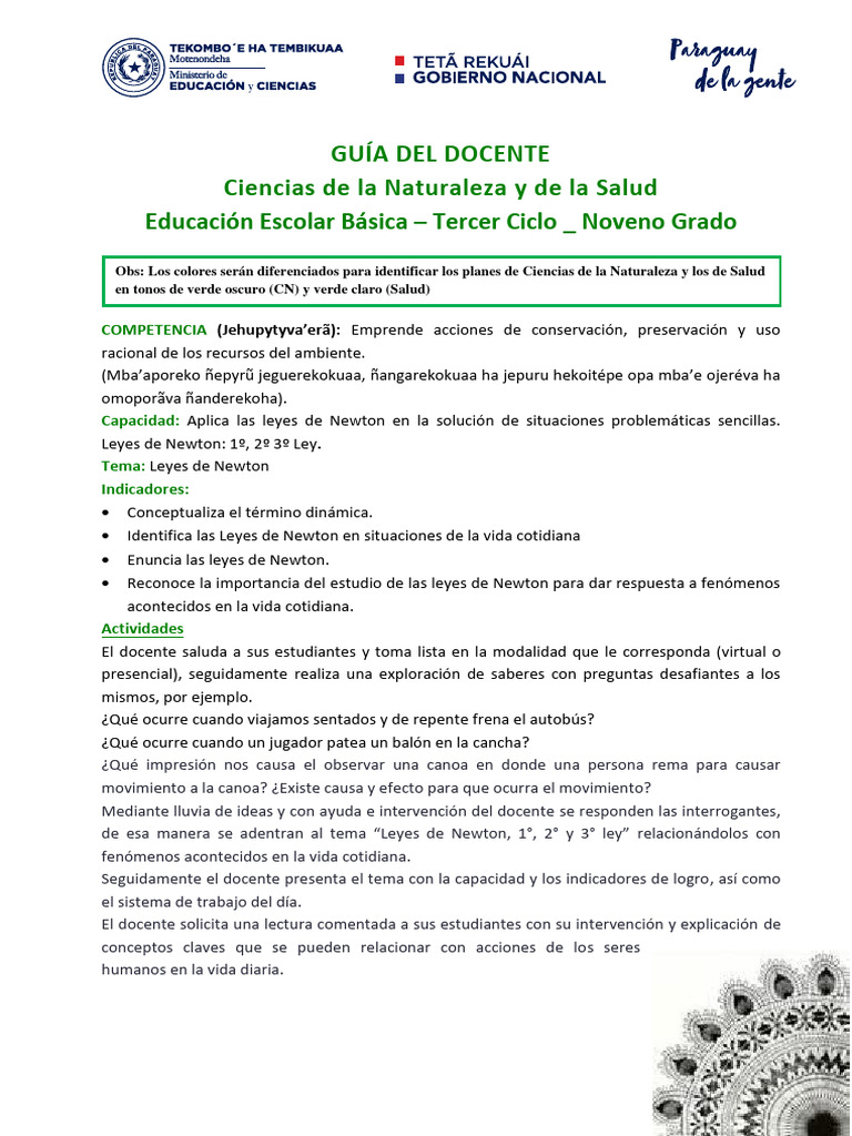 Leyes de Newton en la Educación Básica | PDF | Las leyes del movimiento ...