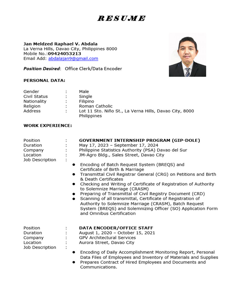 Resume: Position Desired | PDF