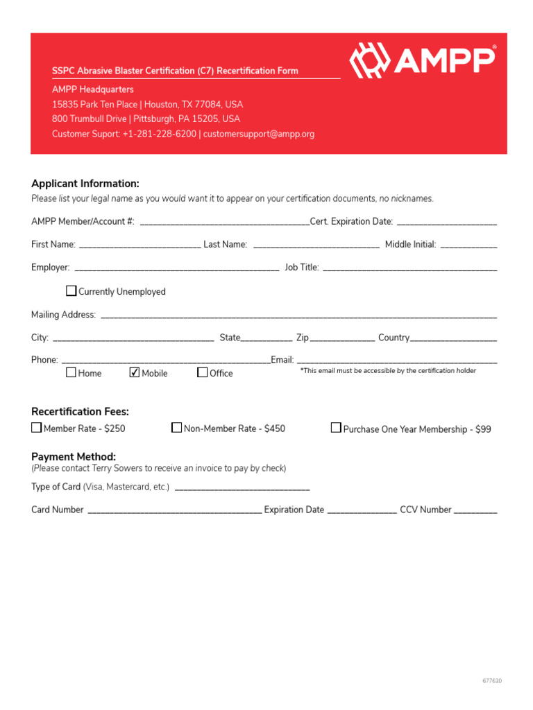 C7 Abrasive Blaster Recertification Form | PDF