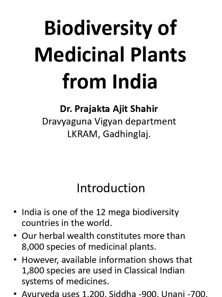 Medicinal Plant Biodiversity in India | PDF | Conservation Biology ...
