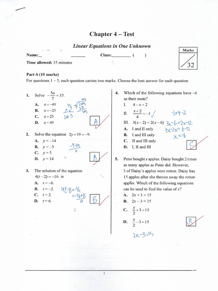 Chapter 4 Test | PDF