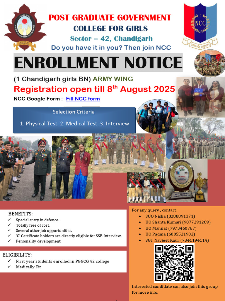 NCC Enrollment Pamplate 2025 | PDF