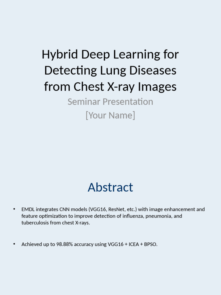 Hybrid Deep Learning Lung Diseases Styled Presentation | PDF