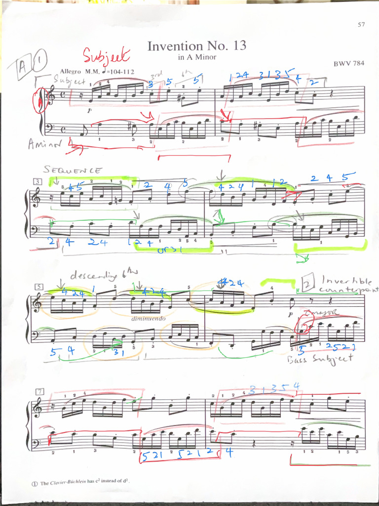 Invention No. 13 in A Minor by Johann Sebastian Bach | PDF