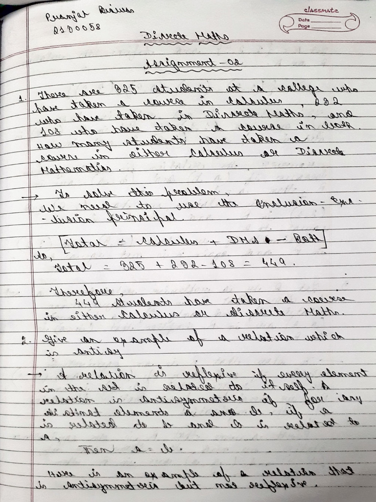 Discrete Maths Assignment 02 | PDF