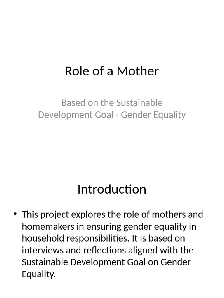 Role of A Mother Project Presentation | PDF