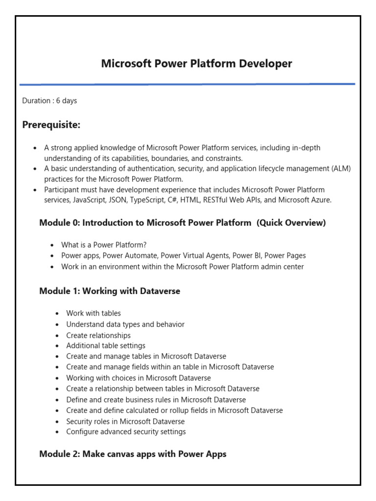 Power Platform Devloper | PDF | Automation | Application Software