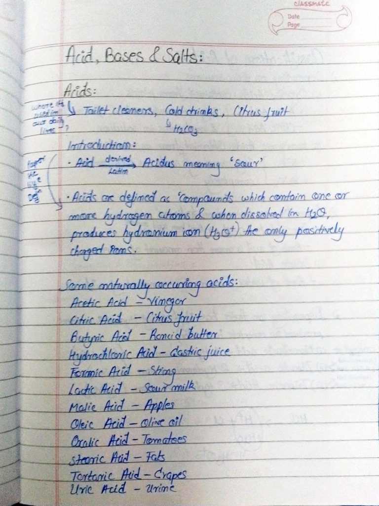 NOTES-Ch Acids, Bases and Salts - 045851 | PDF | Physical Sciences ...