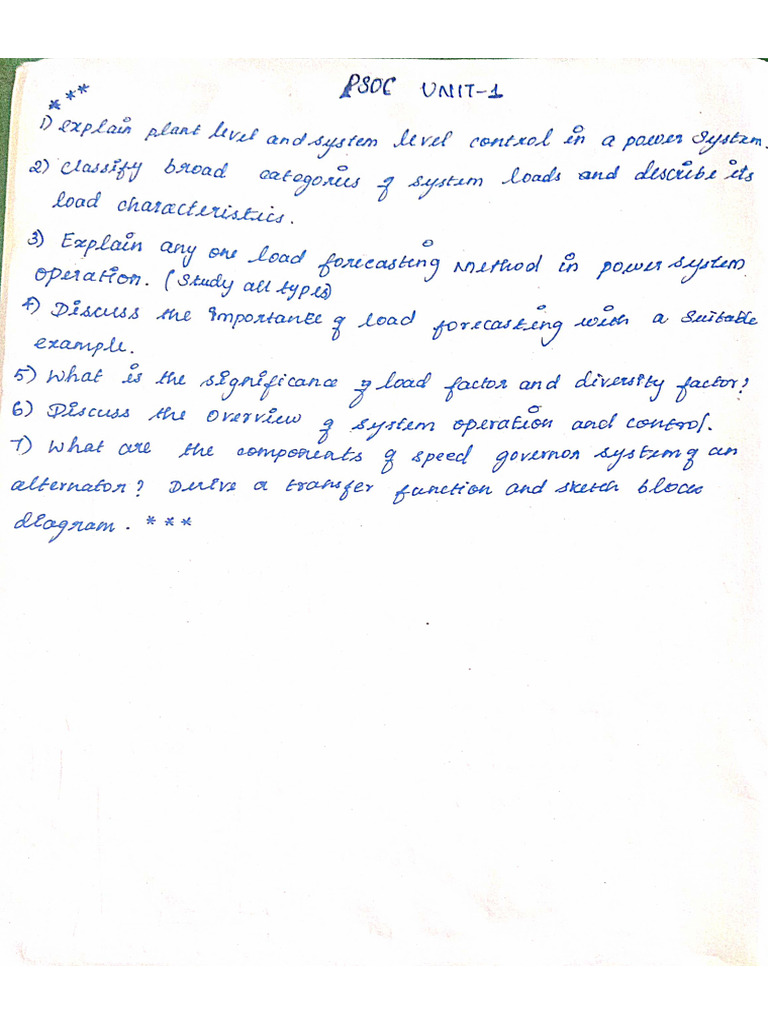 Notes - Psoc Important Questions Unit-1,2,4,5, 2 Marks | PDF
