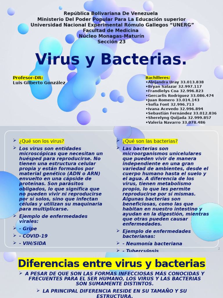 Virus y Bacterias: Diferencias y Enfermedades | PDF | Virus | Las bacterias