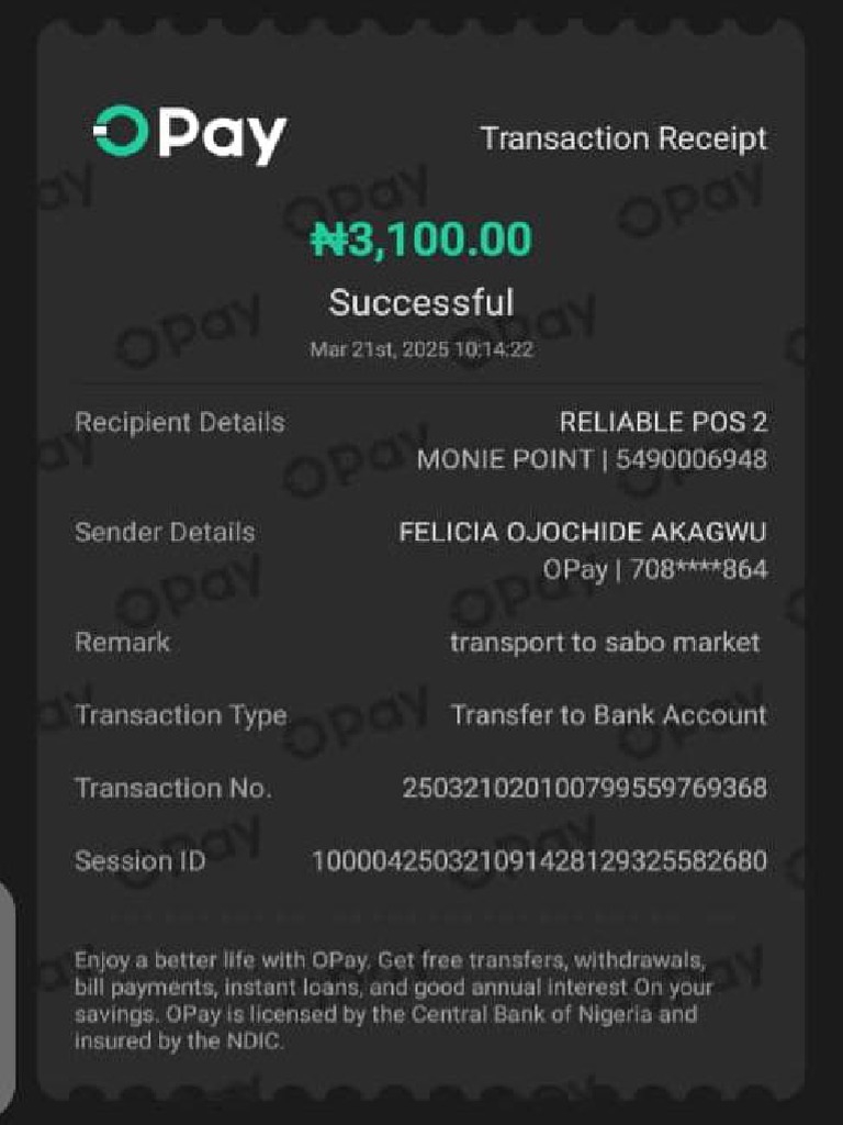 OPay Transfer Receipts Summary | PDF | Receipt | Personal Finance