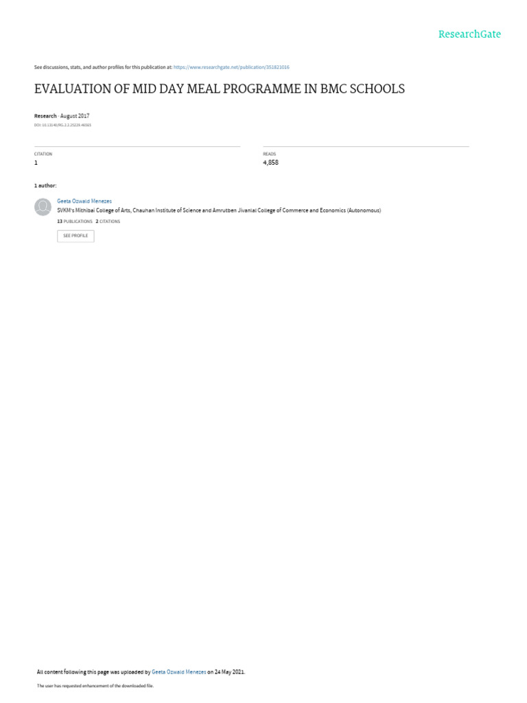 Evaluation of MDMP in BMC Schools | PDF | Nonparametric Statistics ...