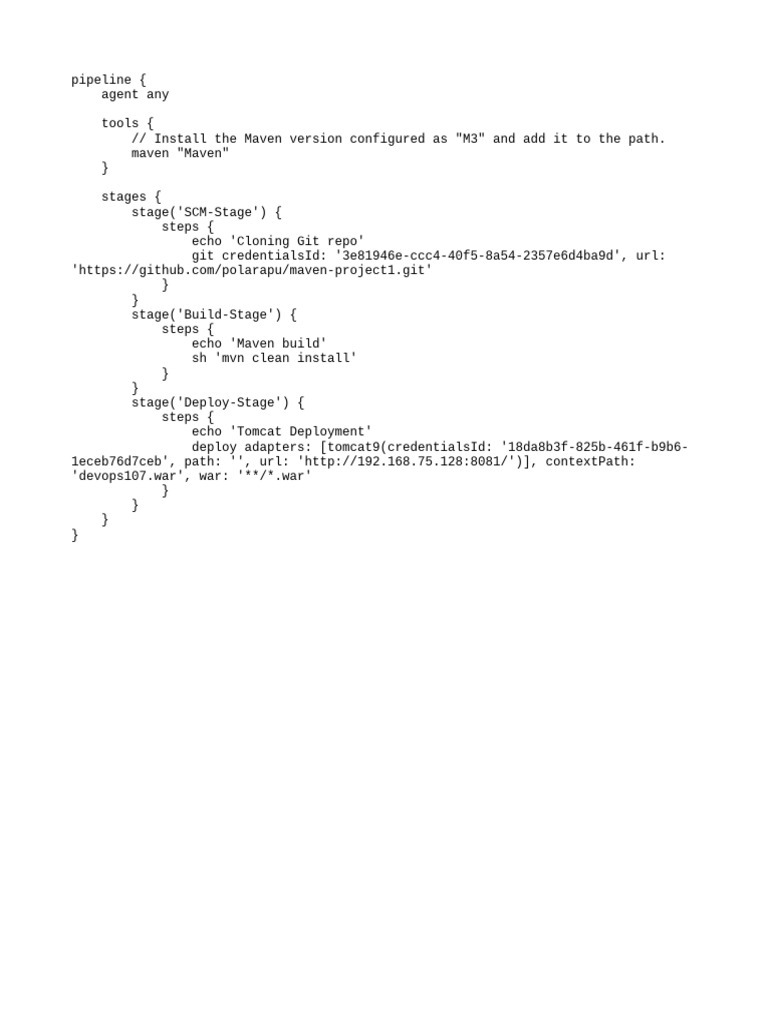 Jenkins Pipeline for Maven Deployment | PDF