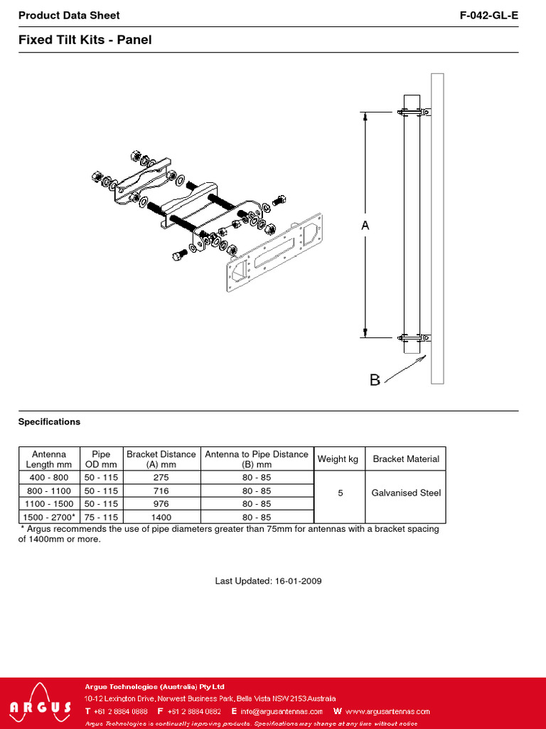F-042-GL-E (Fixed Tilt Bracket) | PDF