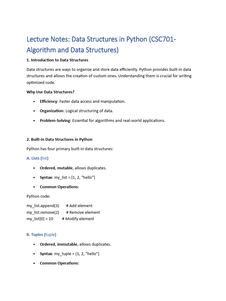 Lecture Notes - Algorithms and Data Structures Pgdcs 054255 | PDF ...