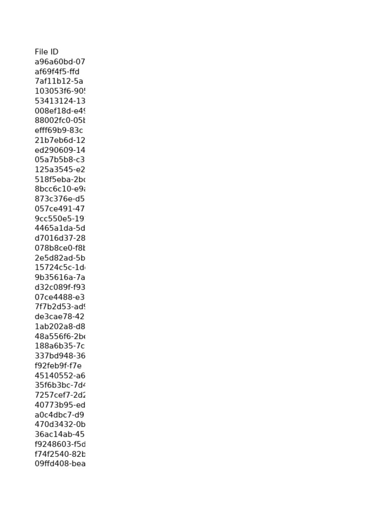 Unique File IDs List | PDF