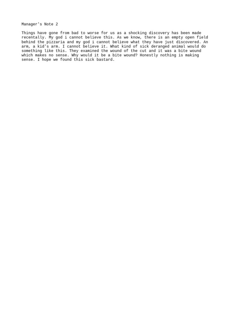 Manager's Note 2 | PDF