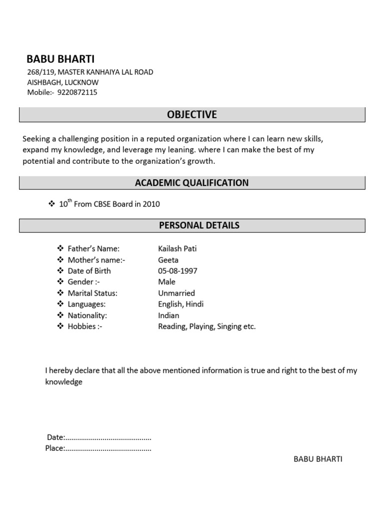 Babu Bharti's CV Overview | PDF