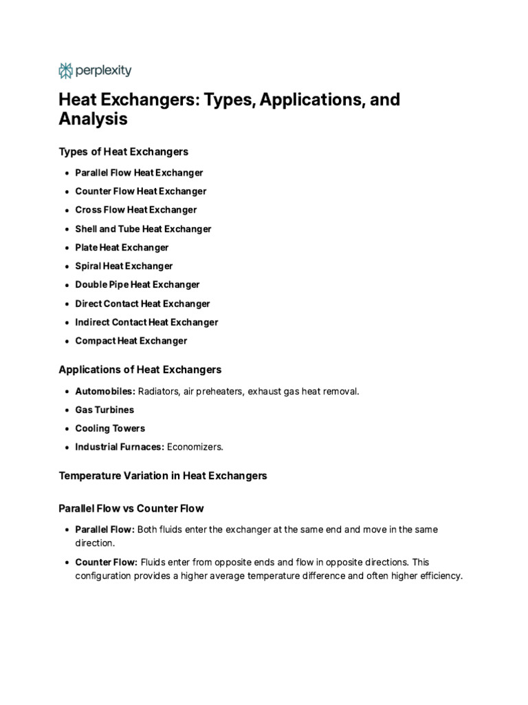 Heat Exchangers: Types and Applications | PDF | Heat Exchanger ...