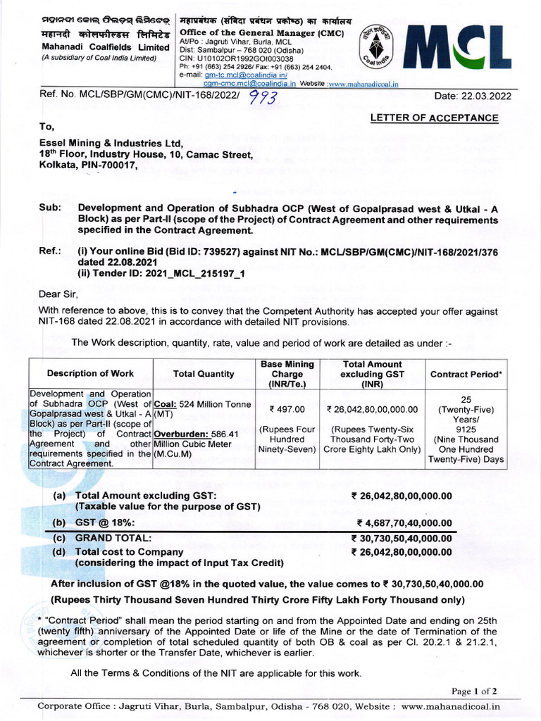 MCL Sambalpur | PDF