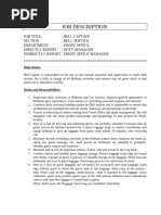 Bellman Job Description and Duties | PDF | Occupational Safety And ...