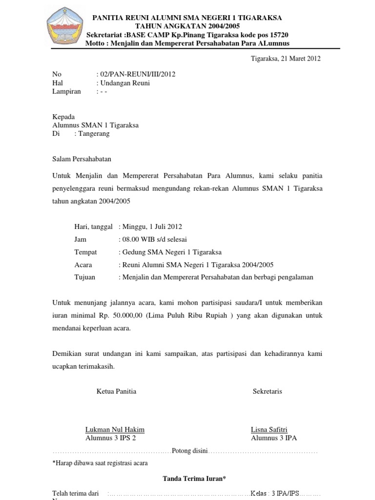 5200 Koleksi Contoh Surat Undangan Kepada Alumni Terbaik Gratis