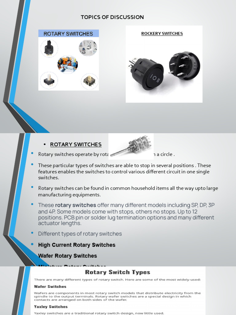 Rotary and Rockery Switches For Electrical Workshop or Basic Electrical ...