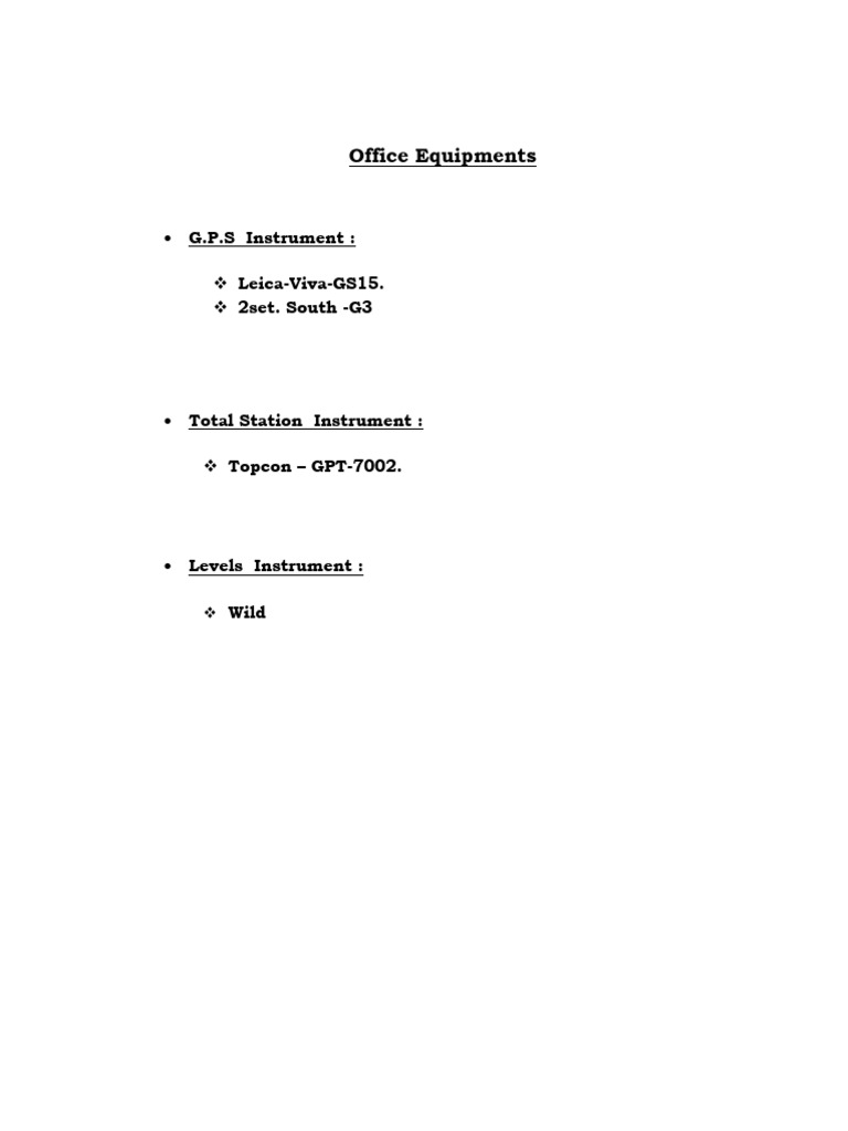 Equipments | PDF