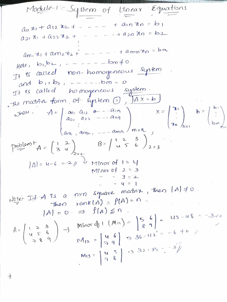 Linear Equations and Matrix Methods | PDF