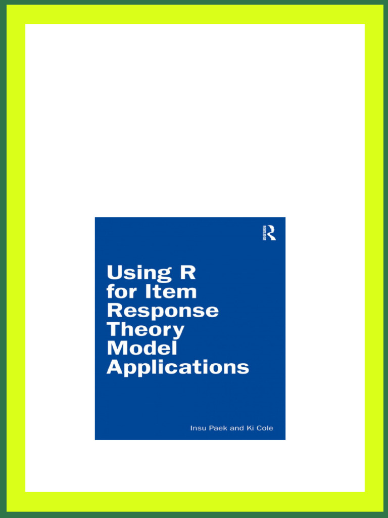 Using R For Item Response Theory Model Applications 1st Edition Insu ...