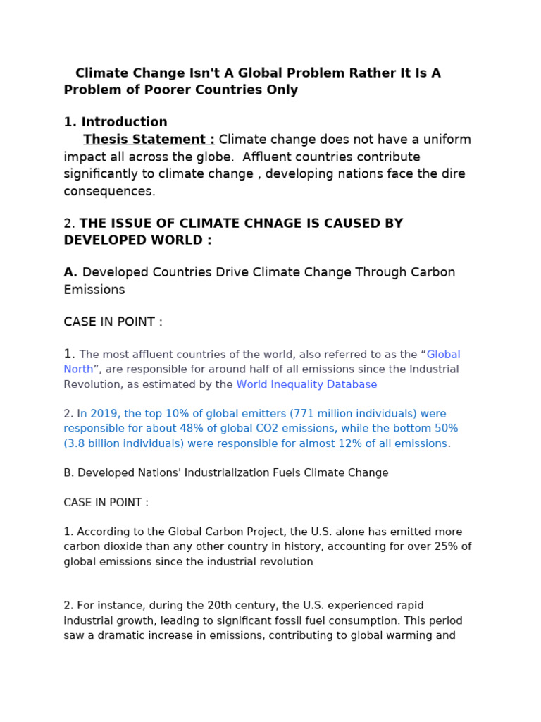 Climate Change: Inequality in Emissions | PDF | Climate Change ...