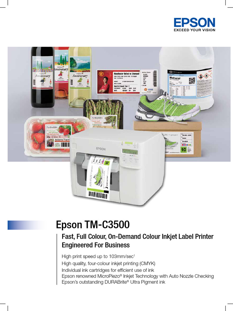Epson TM-C3500: Fast Color Label Printer | PDF | Printer (Computing)