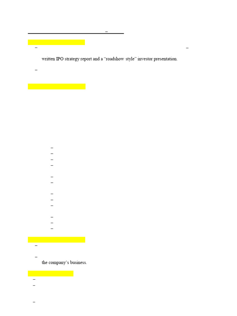 IPO Strategy Assignment for FIN303 | PDF