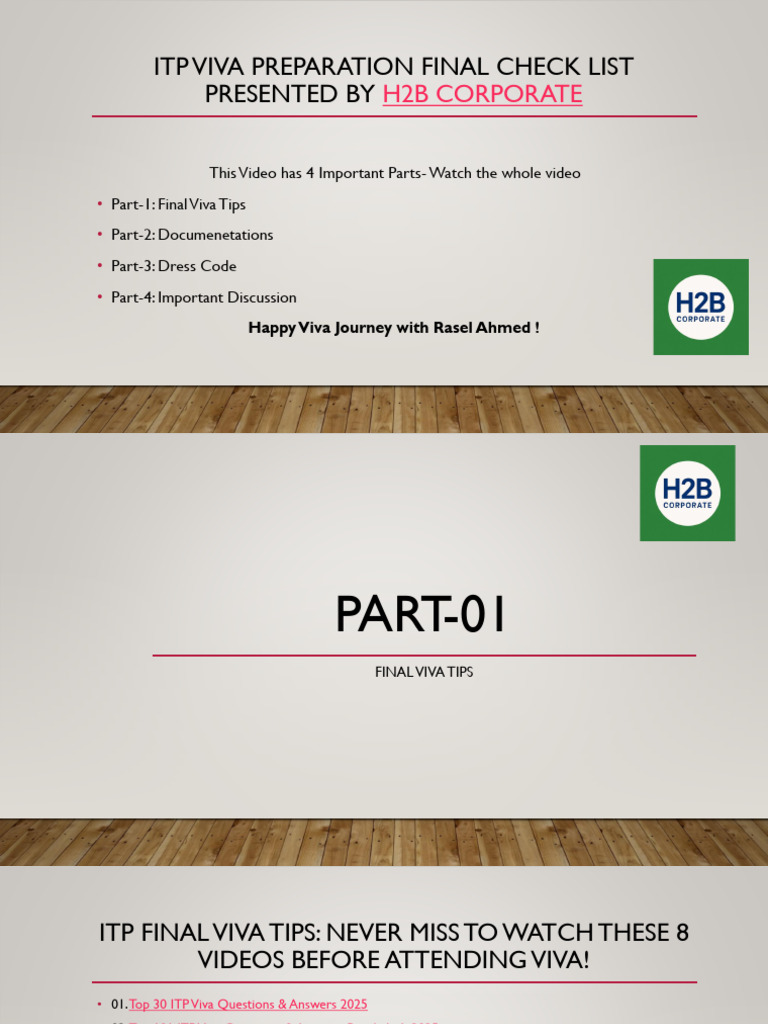 ITP Viva Preparation Checklist 2025 | PDF