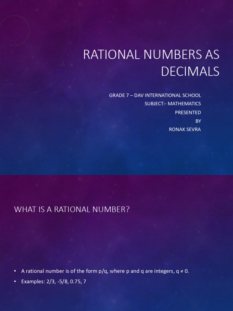 Rational Numbers As Decimals Presentation | PDF