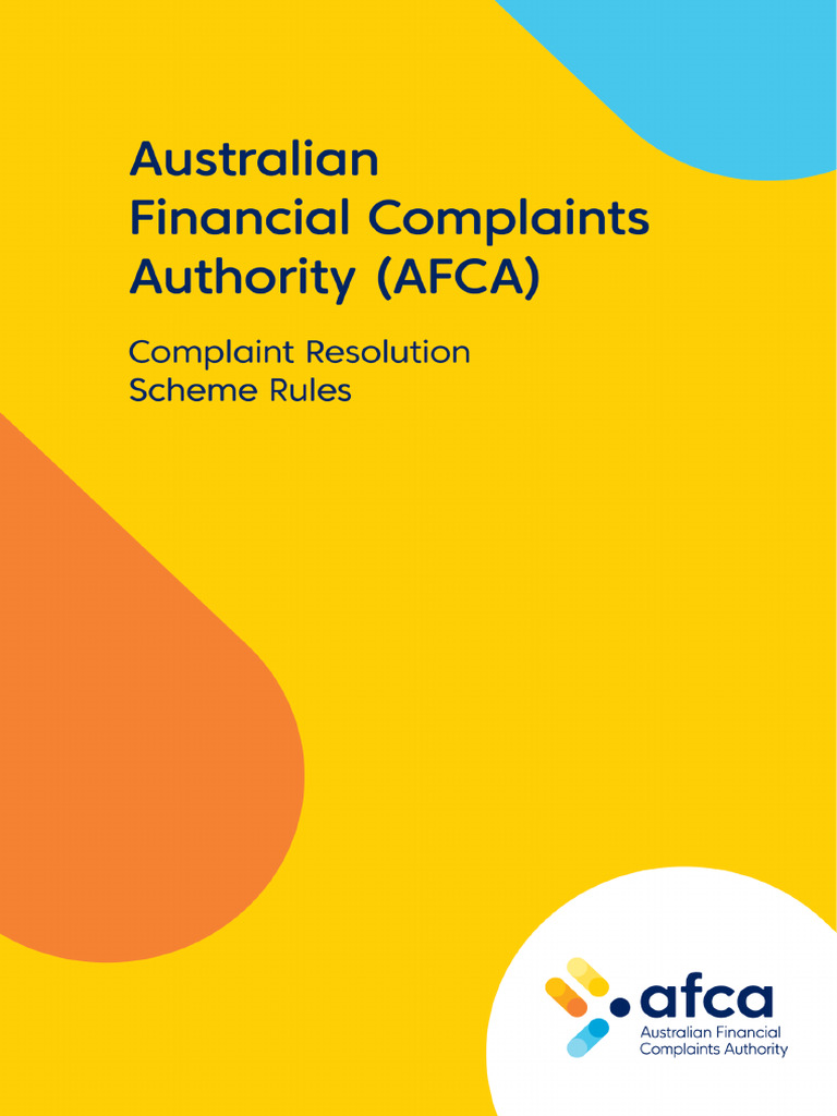 AFCA Complaint Resolution Rules Guide | PDF | Complaint | Default Judgment