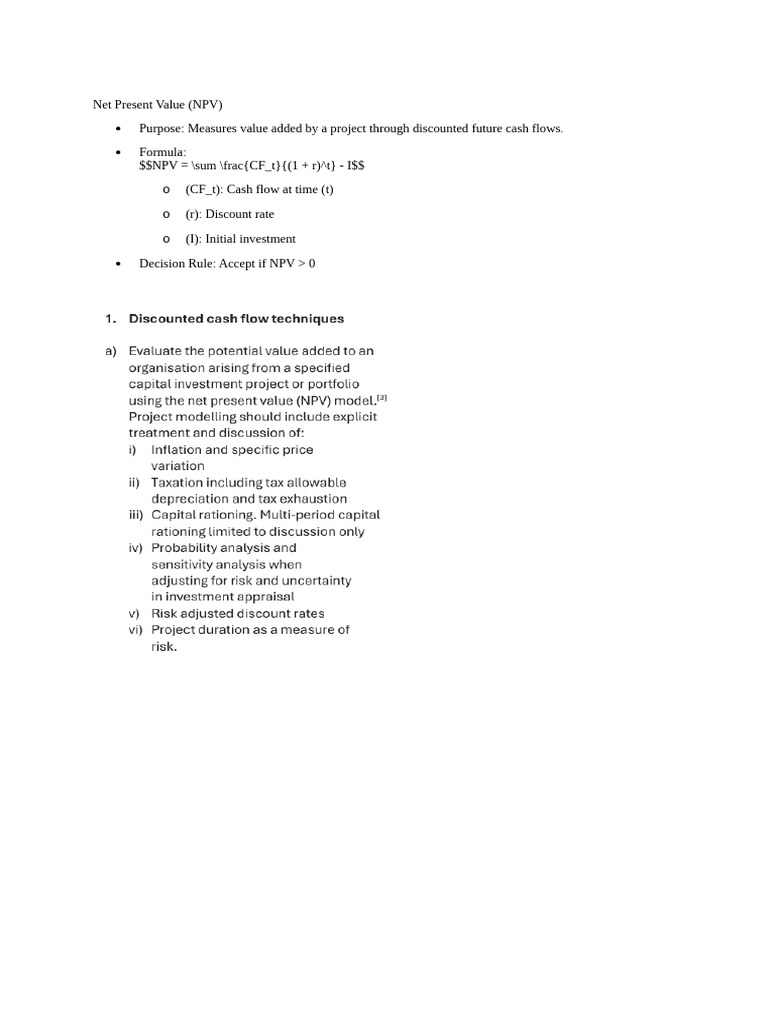 Understanding Net Present Value (NPV) | PDF | Net Present Value ...