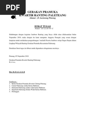 Surat Tugas Pramuka