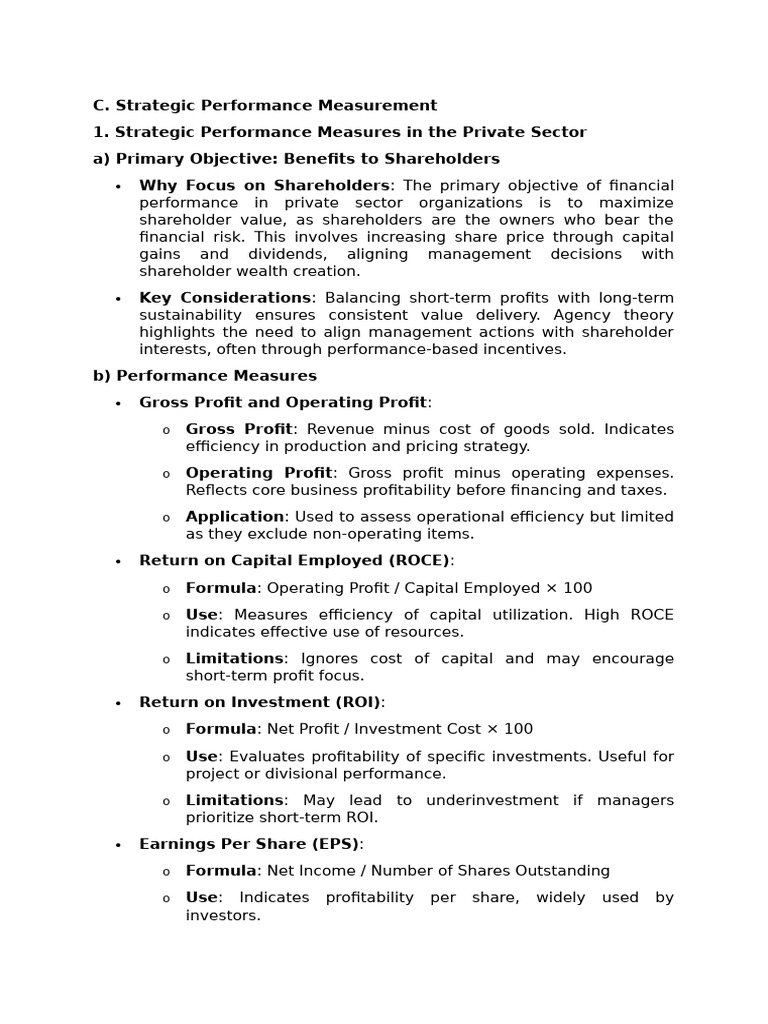 Strategic Performance Measurement Insights | PDF | Internal Rate Of ...