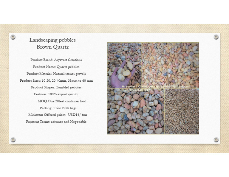 Brown Quartz Landscaping Pebbles | PDF