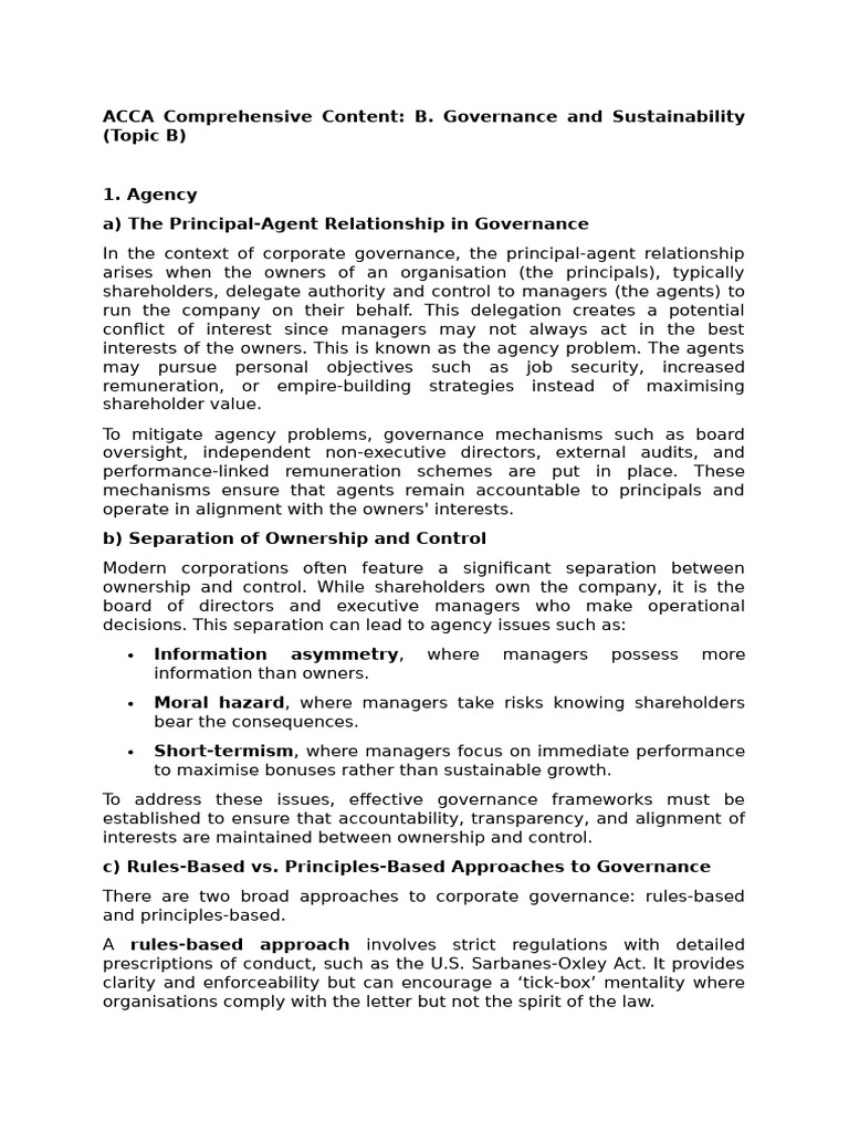 Governance and Sustainability Insights | PDF | Governance | Corporate ...