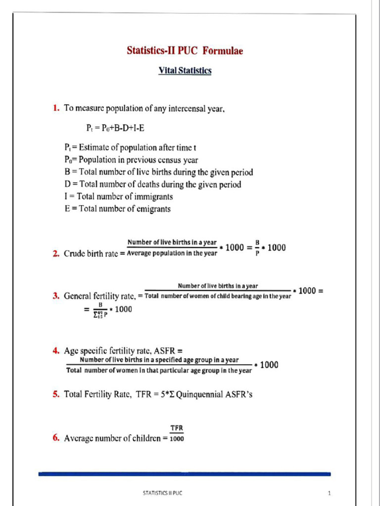 Statistics Formulas | PDF