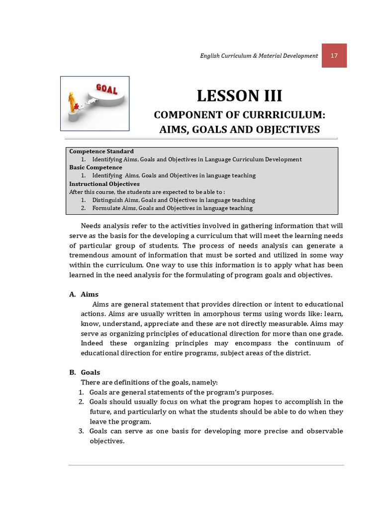 Curriculum Aims, Goals, and Objectives | PDF | Curriculum | Attitude ...