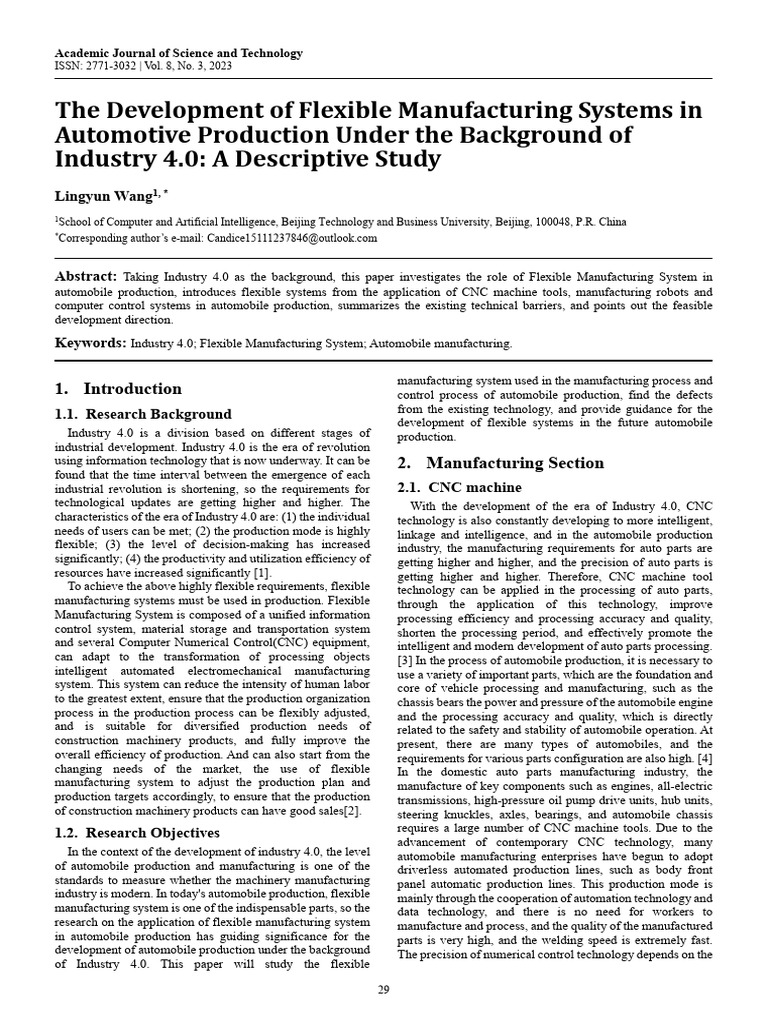 The Development of Flexible Manufacturing Systems | PDF | Automation ...
