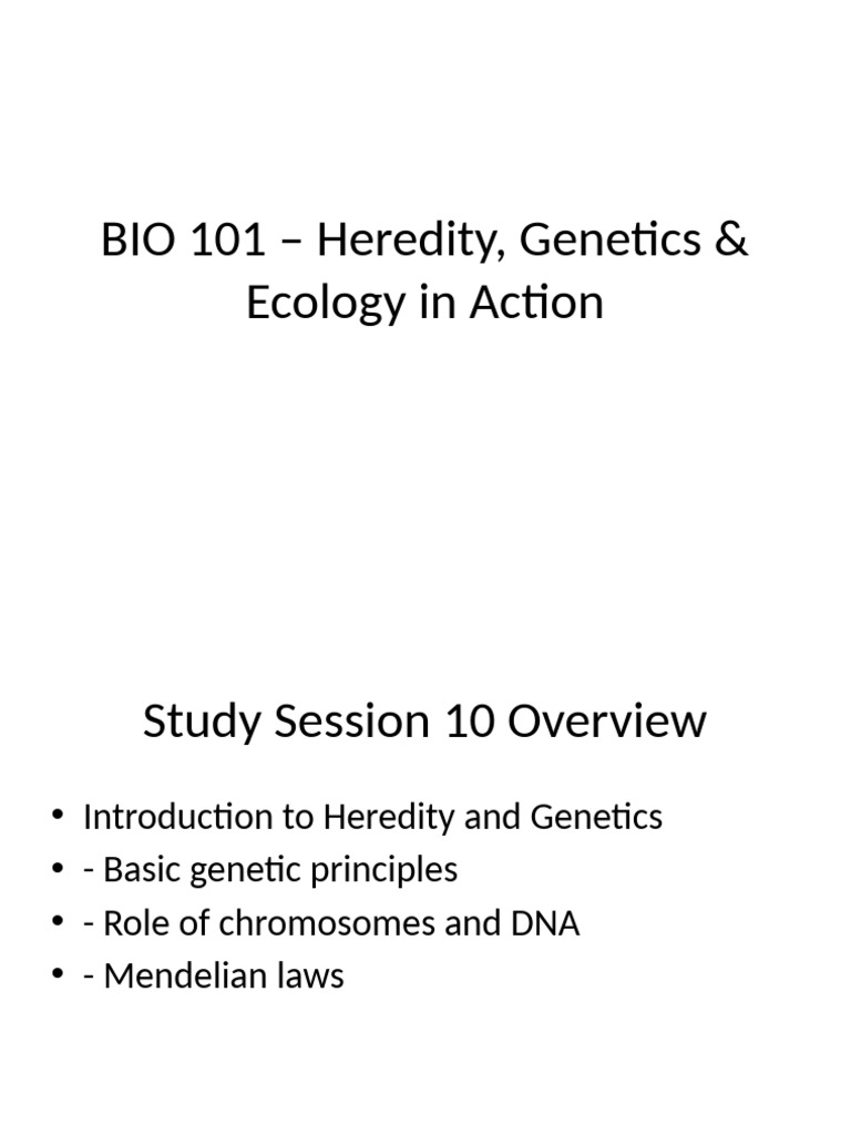 Genetics and Ecology Overview | PDF