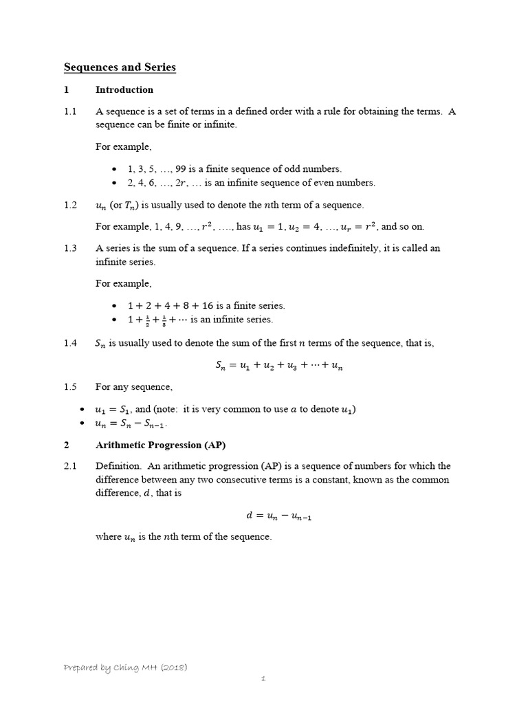 Sequences and Series Overview | PDF | Sequence | Interest