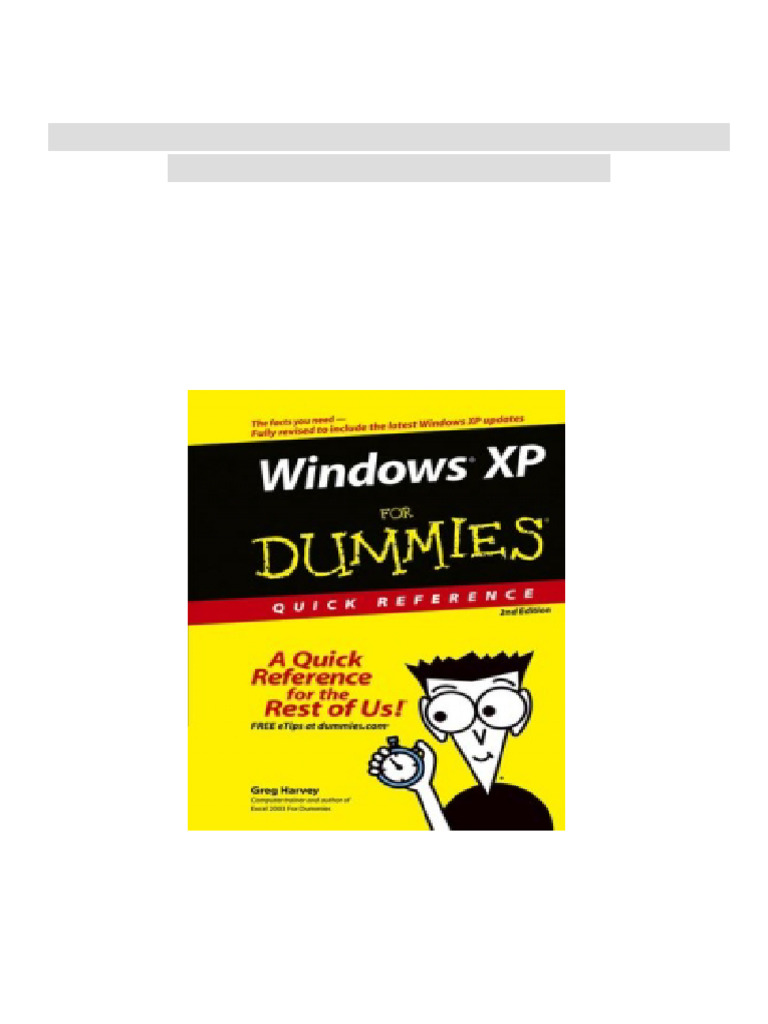 Windows XP For Dummies Quick Reference 2nd Edition Greg Harvey PDF ...