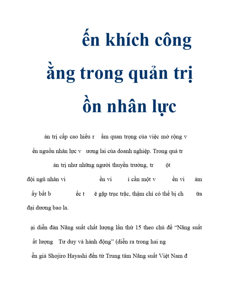 (123doc) Khuyen Khich Cong Bang Trong Quan Tri Nguon Nhan Luc | PDF