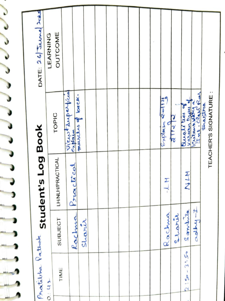 Student Log Book for Rachma Practical | PDF