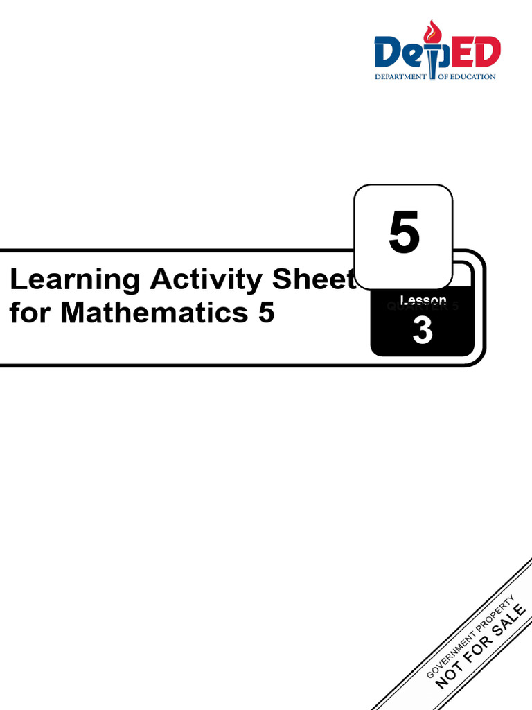 GMDAS Learning Activity Sheet for Grade 5 | PDF